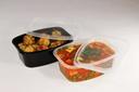 Delicube Rectangular Reusable Plastic Food Container Black Base Only, 12 Ounce -- 400 per case.