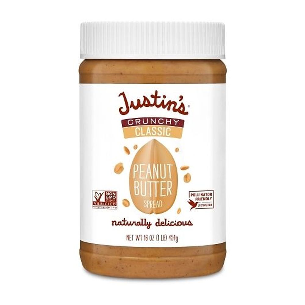 Justins Crunchy Peanut Butter Spread, 16 Ounce -- 12 per case