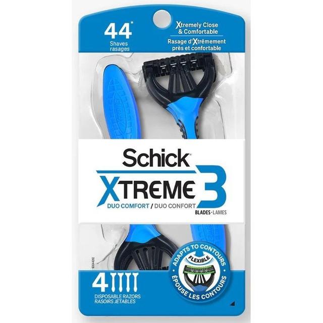 Schick Xtreme 3 Duo Comfort Disposable Razor, 4 count -- 12 per case