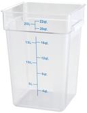 Winco Polycarbonate Clear Square Storage Container, 22 Quart -- 6 per case