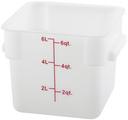 Winco Polypropylene White Square Storage Container, 6 Quart -- 24 per case