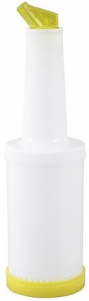 Winco Yellow Spout and Lid Liquor/Juice Pour Bottle, 2 Quart -- 12 per case