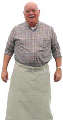 Intedge Ivory Poly/Cotton Bistro Apron with 2 Pockets, 38 inch Long x 34 inch Wide 