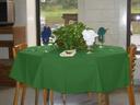 Intedge Green Poly/Cotton Round Tablecloth, 120 inch Dia
