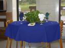 Intedge Blue Poly/Cotton Round Tablecloth, 120 inch Dia 