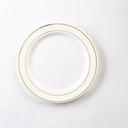 Glimmerware White and Gold Salad Plate, 7 inch, 10 count per pack -- 12 per case.