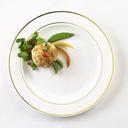 Glimmerware White and Gold Buffet Plate, 9 inch, 10 count per pack -- 12 per case.