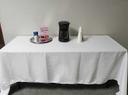 Intedge White 100 Percent Polyester Tablecloth, 90 x 90 inch 