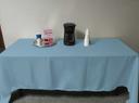 Intedge Light Blue 100 Percent Polyester Round Tablecloth, 72 x 72 inch 