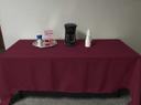 Intedge Burgundy Poly/Cotton Tablecloth, 45 x 110 inch 