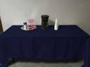 Intedge Navy Poly/Cotton Tablecloth, 54 x 120 inch 