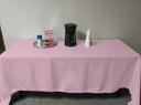 Intedge Pink Poly/Cotton Tablecloth, 64 x 120 inch 