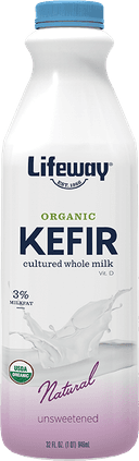Lifeway Organic Probiotic Whole Milk Plain Kefir, 32 Ounce -- 6 per case.