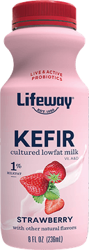 Lifeway Probiotic Low Fat Strawberry Kefir, 8 Ounce -- 6 per case.