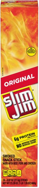 Slim Jim Mixed Snack Stick, 0.97 Ounce Stick -- 96 per case