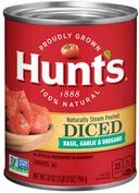 Hunts Diced Basil Garlic and Oregano Tomatoes, 28 Ounce -- 12 per case