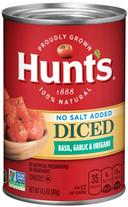 Hunts No Salt Added Diced Basil Garlic and Oregano Tomatoes, 14.5 Ounce -- 12 per case