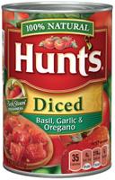 Hunts Diced Tomatoes with Basil Garlic and Oregano - 14.5 Ounce Can -- 12 cans per case