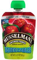 Musselmans Squeezables Unsweetened Applesauce, 3.17 Ounce -- 24 per case