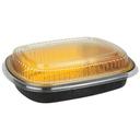 Durable Packaging Medium Black and Gold Pan with Lid - 50 per case