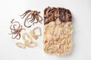 Pana Pesca Fully Cleaned Todarodes Squid Loligo Ring and Tenticles, 2.5 Pound -- 4 per case.
