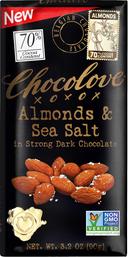 Chocolove Almonds and Sea Salt in Strong Dark Chocolate, 3.2 Ounce -- 144 per case.