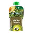 Happy Baby Organic Clearly Crafted Apples Kale and Avocados Baby Food for Stage 2, 4 Ounce - 16 per case
