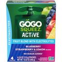Gogo Squeez Active Lyte Up Blueberry Strawberry Lemon Fruit Blend with Electrolytes, 15.52 Ounce -- 9 per case
