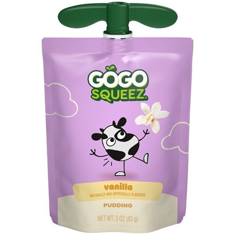 Gogo Squeez 3 Ounce Sweet Indulgence Vanilla Pudding, 4 count - 12 per case