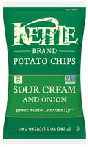 Deep River Snacks Sour Cream and Onion Krinkle Cut Kettle Potato Chip, 5 Ounce -- 12 per case.