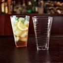 Yoshi Ware Emi Square Clear Extra Heavy Weight Plastic Tumbler, 16 Ounce - 14 per pack -- 12 packs per case.