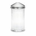 Tablecraft Polyethylene Terephthalate Glycol Fluted Plastic Shaker with Stainless Steel Center Pour Top, 12 Ounce Capacity -- 24 per case