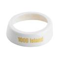 Tablecraft Plastic Beige Print 1000 Island White Collar for Salad Dressing Dispenser