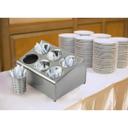 Tablecraft Stainless Steel Brushed Finish with Cuts Silverware Cylinder, 4.5 Dia. x 5.5 inch