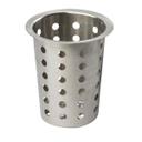 Tablecraft Stainless Steel Brushed Finish with Cuts Silverware Cylinder, 4.5 Dia x 5.5 inch