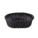 Tablecraft Ridal Collection Polypropylene Black Oval Handwoven Basket, 9.25 x 6.25 x 3.25 inch -- 12 per case