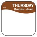 Daymark DissolveMark Day of the Week Label - Thursday, 0.75 x 0.75 inch -- 12 rolls per case.
