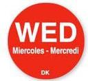 Daymark Circle Wednesday Day Of The Week Label, 0.75 inch -- 24000 per case