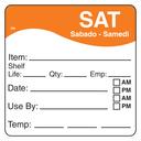 Daymark DissolveMark Day of the Week Label - Saturday, 2.5 x 2.5 inch -- 12 rolls per case.