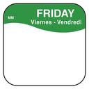 Daymark Trilingual Square Friday Removable Label -- 60 Rolls per case.