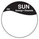 Daymark Round Permanent Half Blank Bilingual Day of the Week Label - Sunday, 1 inch -- 12 box per case.