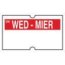 Daymark DuraMark DM3 1 Line Red Date Coder Label - Wednesday -- 8 rolls per case.