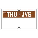 Daymark DuraMark DM3 1 Line Brown Date Coder Label - Thursday -- 8 rolls per case.
