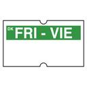 Daymark DuraMark DM3 1 Line Green Date Coder Label - Friday -- 8 rolls per case.