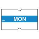 Daymark DuraMark DM4 2 Line Blue Date Coder Label - Monday -- 8 rolls per case.