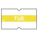 Daymark DuraMark DM4 2 Line Yellow Date Coder Label - Tuesday -- 8 rolls per case.