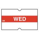 Daymark DuraMark DM4 2 Line Red Date Coder Label - Wednesday -- 8 rolls per case.
