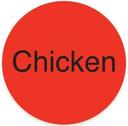 Daymark Circle Flavor Red Chicken Deli Label, 1 inch -- 12000 per case