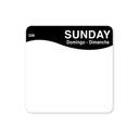 ACR by Daymark DissolveMark Day of Week Blank Label - Sunday, 2 x 2 inch, 250 labels per pack -- 12 packs per case.