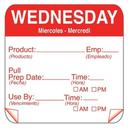 Daymark ToughMark 2 x 2 inch Wednesday Day of the Week Shelf Life Label, 500 count - 12 per case